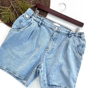 ASOS Womens Unisex Shorts Blue Denim Jean Baggy Box Pleated 90’s Size 40